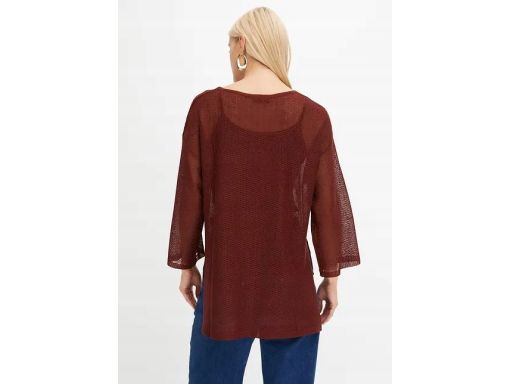 B.P.C sweter bordowy cienki prześwitujący r.36/38