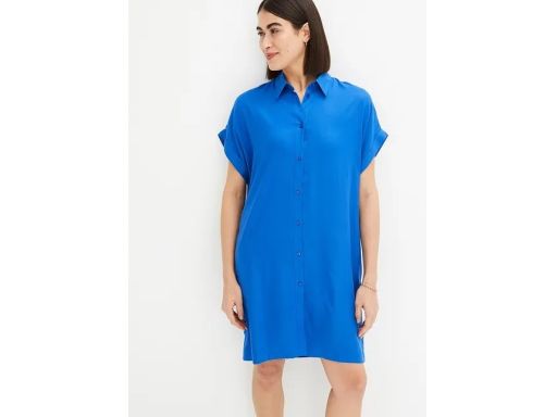 B.P.C koszulowa sukienka niebieska z dłuższym tyłem 38.