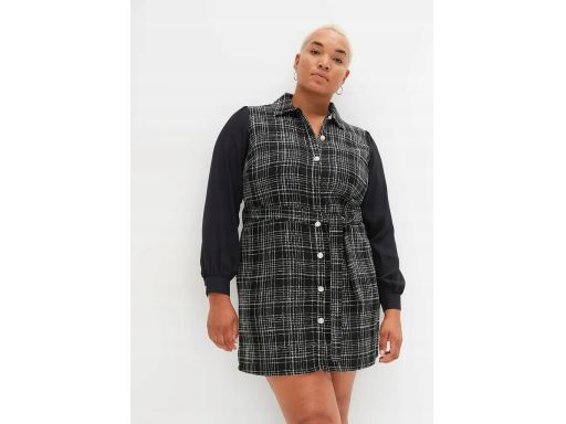 B.P.C sukienka boucle z szyfonowymi rękawami r.44