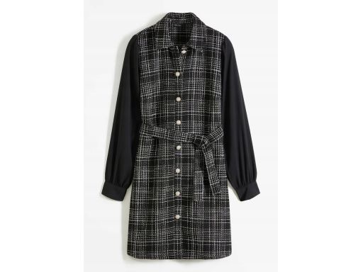 B.P.C sukienka boucle z szyfonowymi rękawami r.44