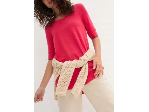 B.P.C t-shirt czerwony długi z wiskozy ^32/34