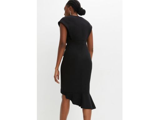 B.P.C sukienka czarna asymetryczna z falbankami ^36/38