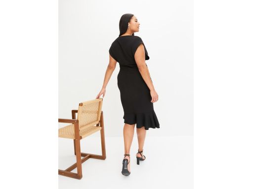 B.P.C sukienka czarna asymetryczna z falbankami ^36/38