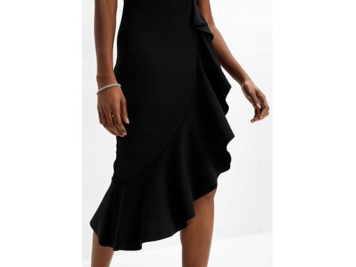B.P.C sukienka czarna asymetryczna z falbankami ^36/38