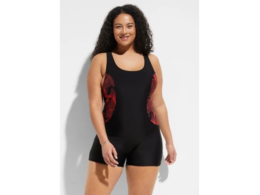 B.P.C kombinezon kąpielowy czarny w czerwone wzorki ^42