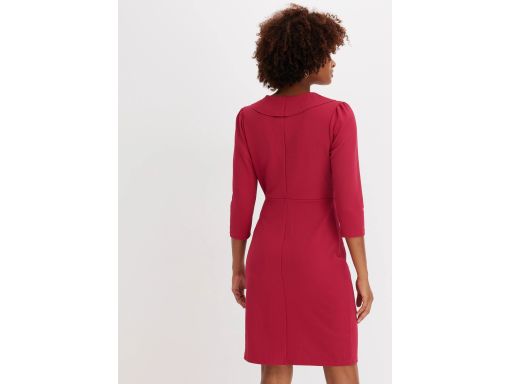 B.P.C różowa sukienka z efektem założenia kopertowego i falbaną 40/42.