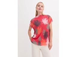 B.P.C t-shirt z siatkowego materiału plisowanego z nadrukiem 40/42.