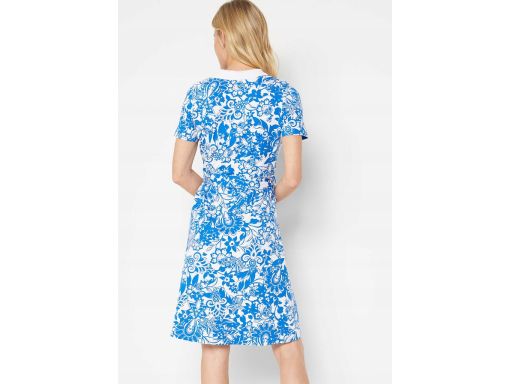 B.P.C sukienka polo biało-niebieska wzór r.36/38