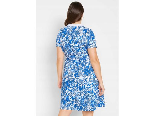 B.P.C sukienka polo biało-niebieska wzór r.36/38