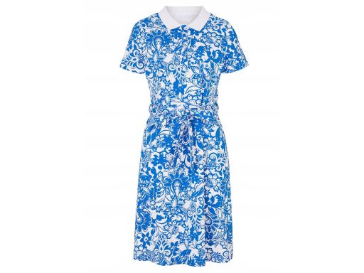 B.P.C sukienka polo biało-niebieska wzór r.36/38