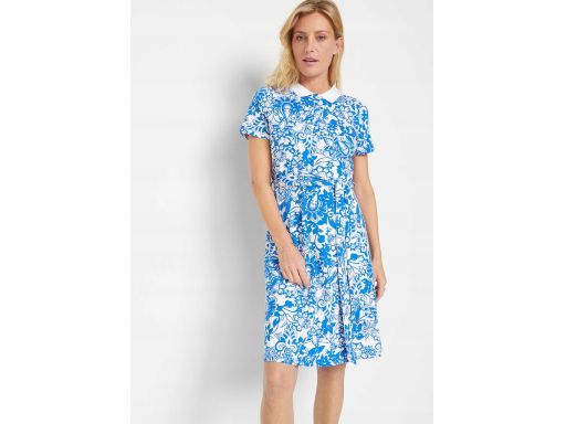 B.P.C sukienka polo biało-niebieska wzór r.36/38