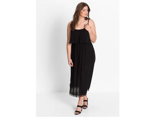 B.P.C czarna sukienka krepowana długa 44.