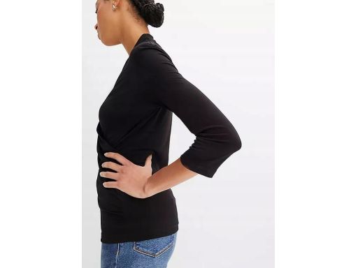 B.P.C bluzka czarna z efektem kopertowym ^32/34