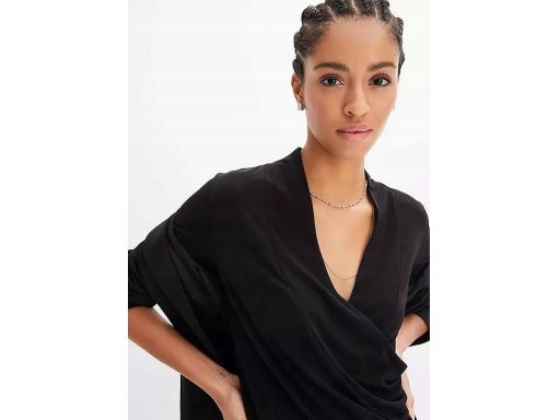 B.P.C bluzka czarna z efektem kopertowym ^32/34