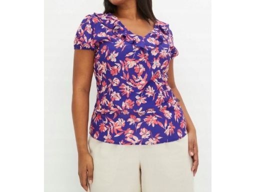 B.P.C bluzka z nadrukiem i falbankami r.44