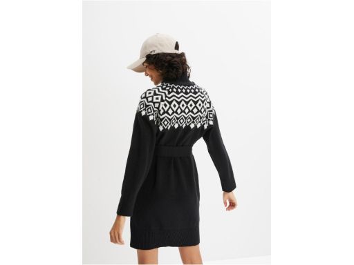 B.P.C sukienka dzianinowa czarno-biała ze wzorem ^36/38