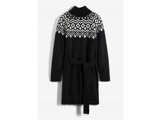 B.P.C sukienka dzianinowa czarno-biała ze wzorem ^36/38