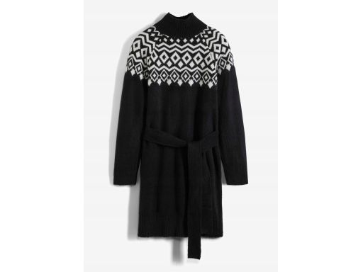 B.P.C sukienka dzianinowa czarno-biała ze wzorem ^36/38