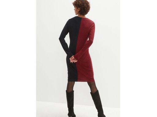 B.P.C sukienka wiskozowa czarno-czerwona 36/38.