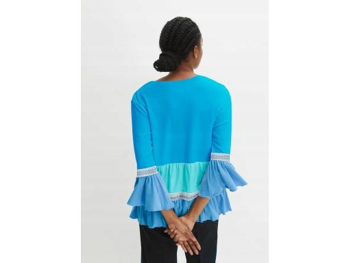 B.P.C kolorowa tunika z koronką i falbankami 36/38.
