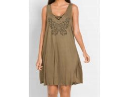 B.P.C sukienka plażowa khaki w motyle r.40/42