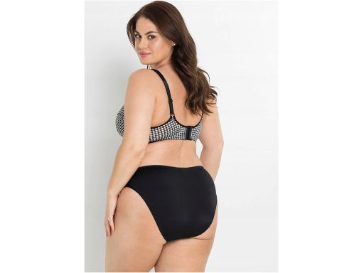 B.P.C biustonosz odciążając bez fiszbin czarno-biały w pepitkę 85 C.