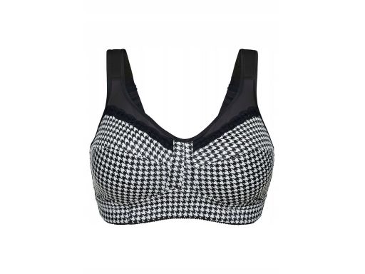 B.P.C biustonosz odciążając bez fiszbin czarno-biały w pepitkę 85 C.