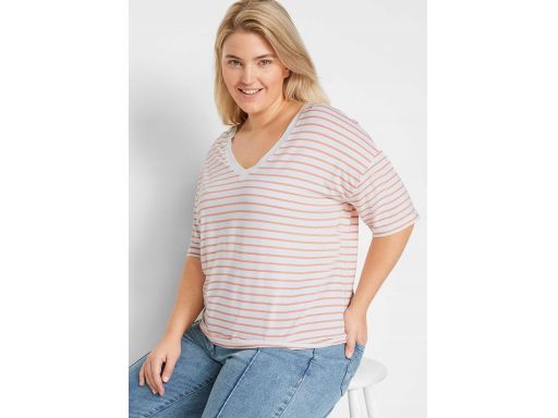 B.P.C t-shirt z wiskozy w paski ^48/50
