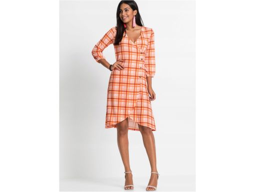 B.P.C pomarańczowa sukienka w kratę 36/38.