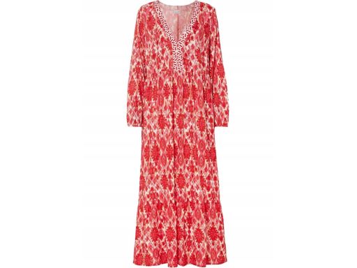 B.P.C długa sukienka z wiskozy kolorowa we wzory 38.