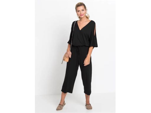 B.P.C kombinezon czarny z dżerseju z wycięciami na rękawach ^48/50