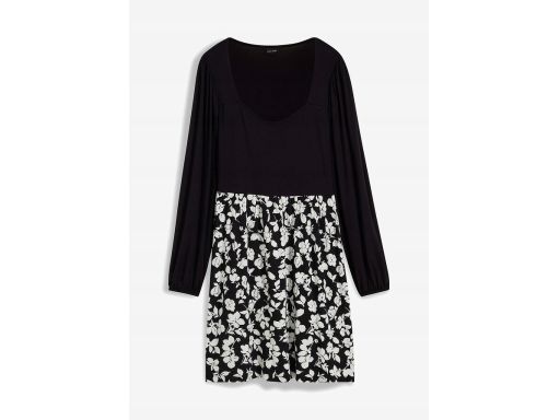 B.P.C czarna sukienka z nadrukowaną dolną częścią ^36/38