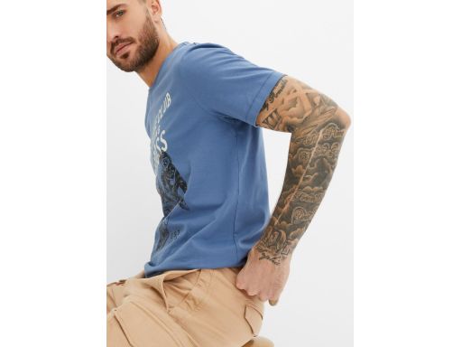 B.P.C t-shirt męski niebieski z nadrukiem L.