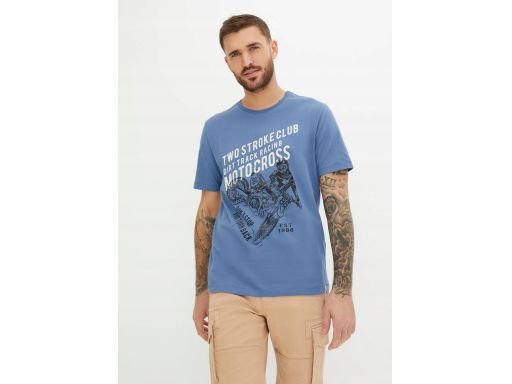 B.P.C t-shirt męski niebieski z nadrukiem L.