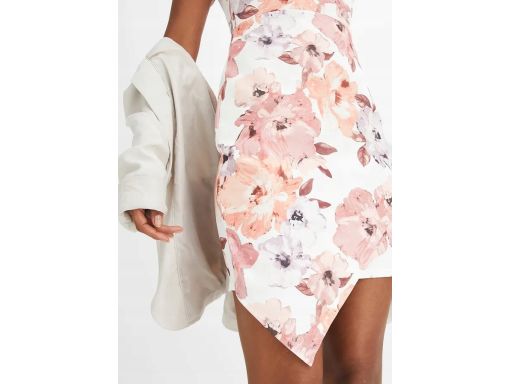 B.P.C sukienka w kwiaty asymetryczna z falbankami r.40/42