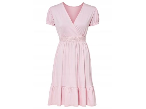 B.P.C sukienka kopertowa różowa z falbaną r.44/46