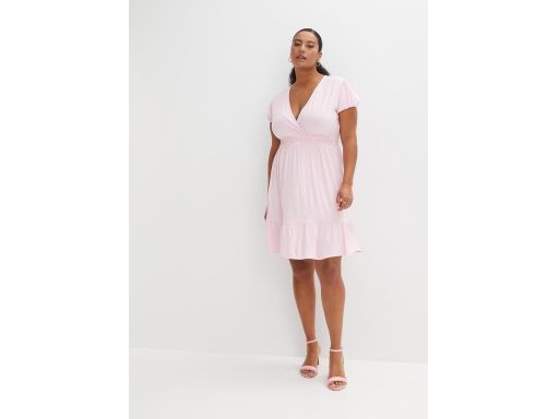 B.P.C sukienka kopertowa różowa z falbaną r.44/46