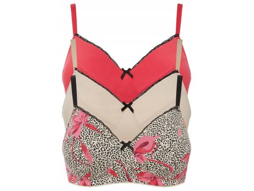 B.P.C 3-pak biustonoszy miękkich bez fiszbin bawełnianych 95B.