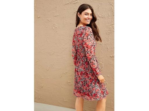 B.P.C sukienka siateczkowa w kwiaty z falbankami 44/46.