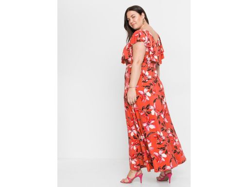 B.P.C długa sukienka w kwiaty z paskiem r.36/38