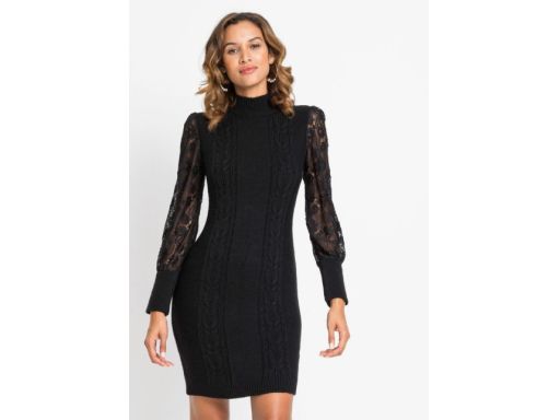 B.P.C sukienka dzianinowa z koronkowymi rękawami 36/38.