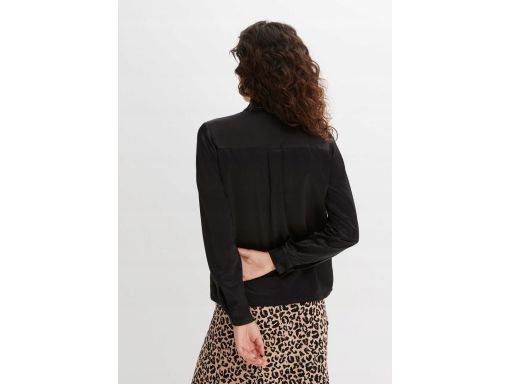 B.P.C czarna bluzka satynowa koszulowa z krawatką ^40