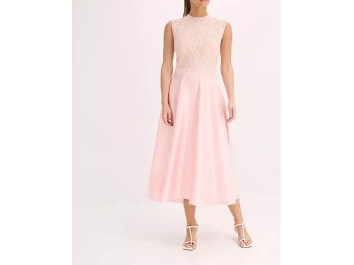B.P.C sukienka midi różowa z koronką r.38