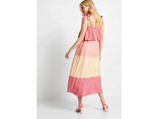 B.P.C letnia sukienka midi z wiązaniem na ramionach r.44