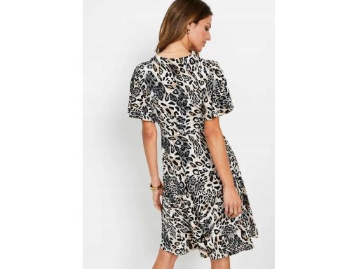 B.P.C shirtowa sukienka w cętki z marszczeniami r.40/42