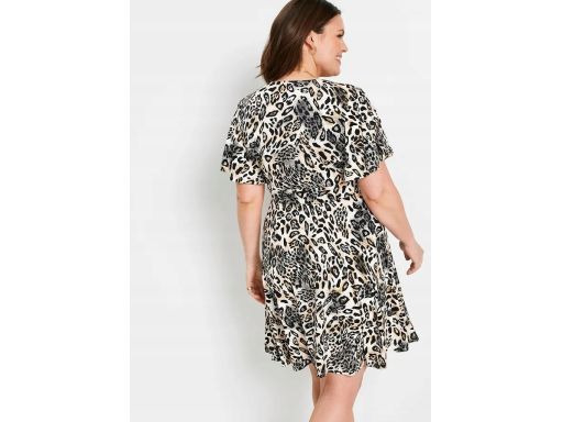 B.P.C shirtowa sukienka w cętki z marszczeniami r.40/42