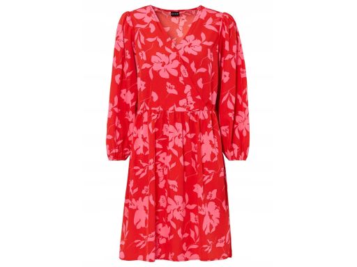 B.P.C sukienka czerwona w różowe kwiaty ^42