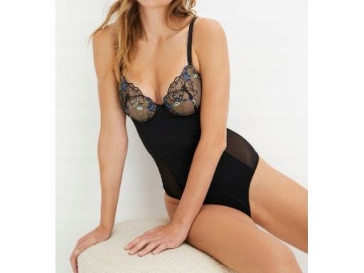 B.P.C body ze stringami usztywniane miseczki we wzory z fiszbiną r.85B