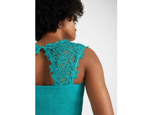 B.P.C sukienka szyfonowa z koronką szmaragdowa PREMIUM 44.