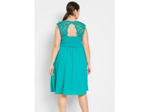 B.P.C sukienka szyfonowa z koronką szmaragdowa PREMIUM 44.